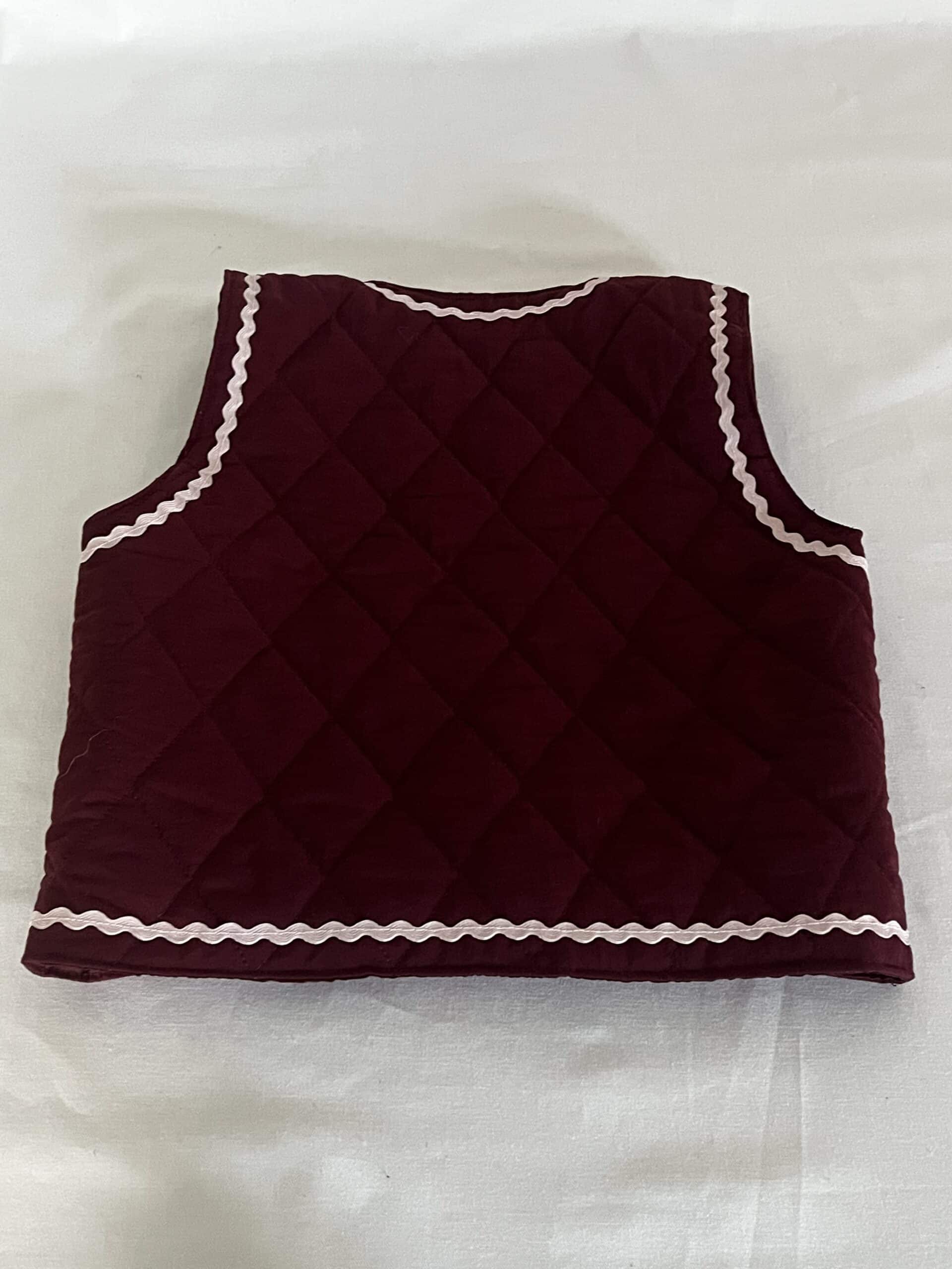 Bordeaux quiltet vest - Billede 3